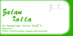 zalan kolla business card